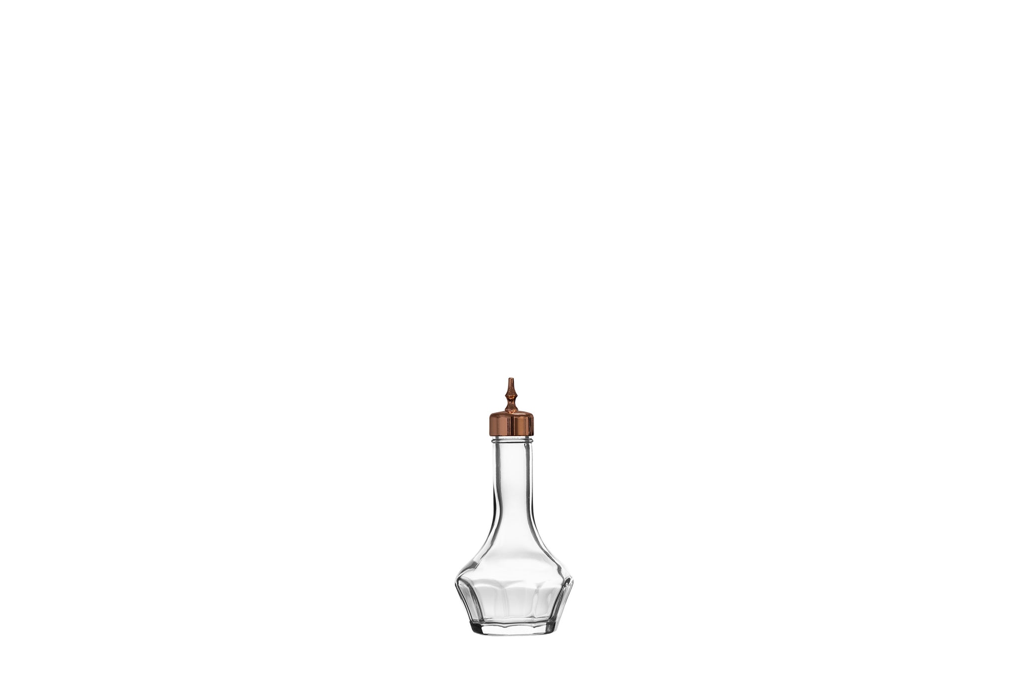 Threaded 2 oz. Clear Bitters Bottle w/ Copper Top